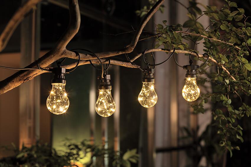String lights shot at night